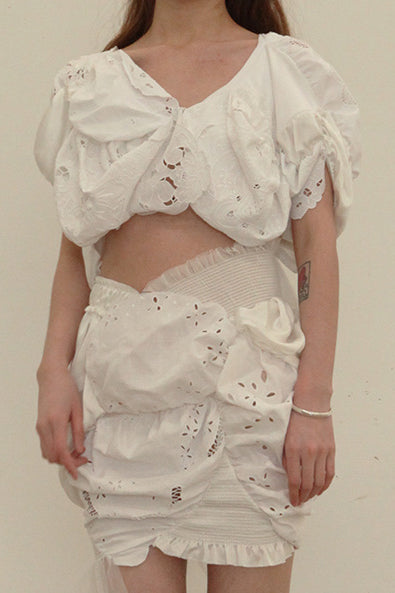 CAROLINE HU lace bow coat ss21jm01